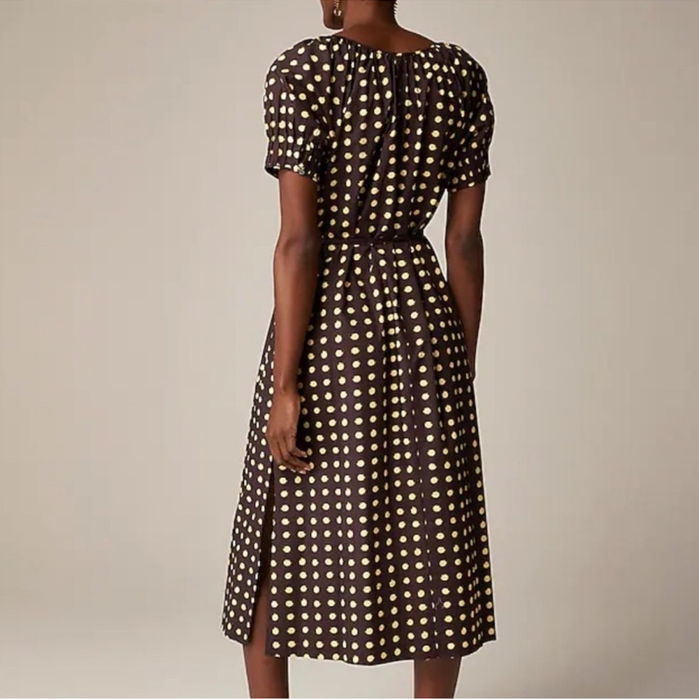 NWT J. Crew Button-up Midi‎ Dress in Dot Cotton Poplin Size Medium Polka Dot - Picture 3 of 16